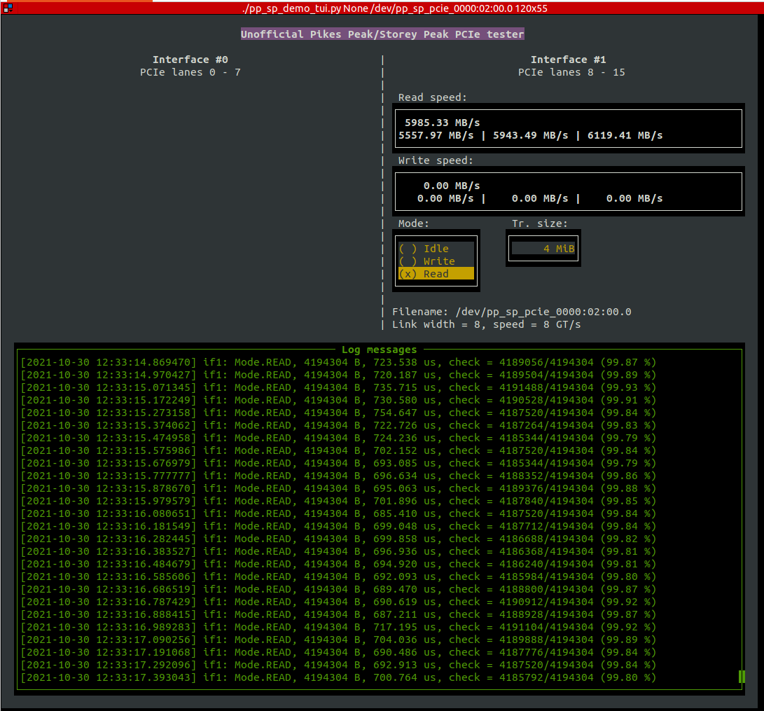 DMA read on Fujitsu MB, left interface