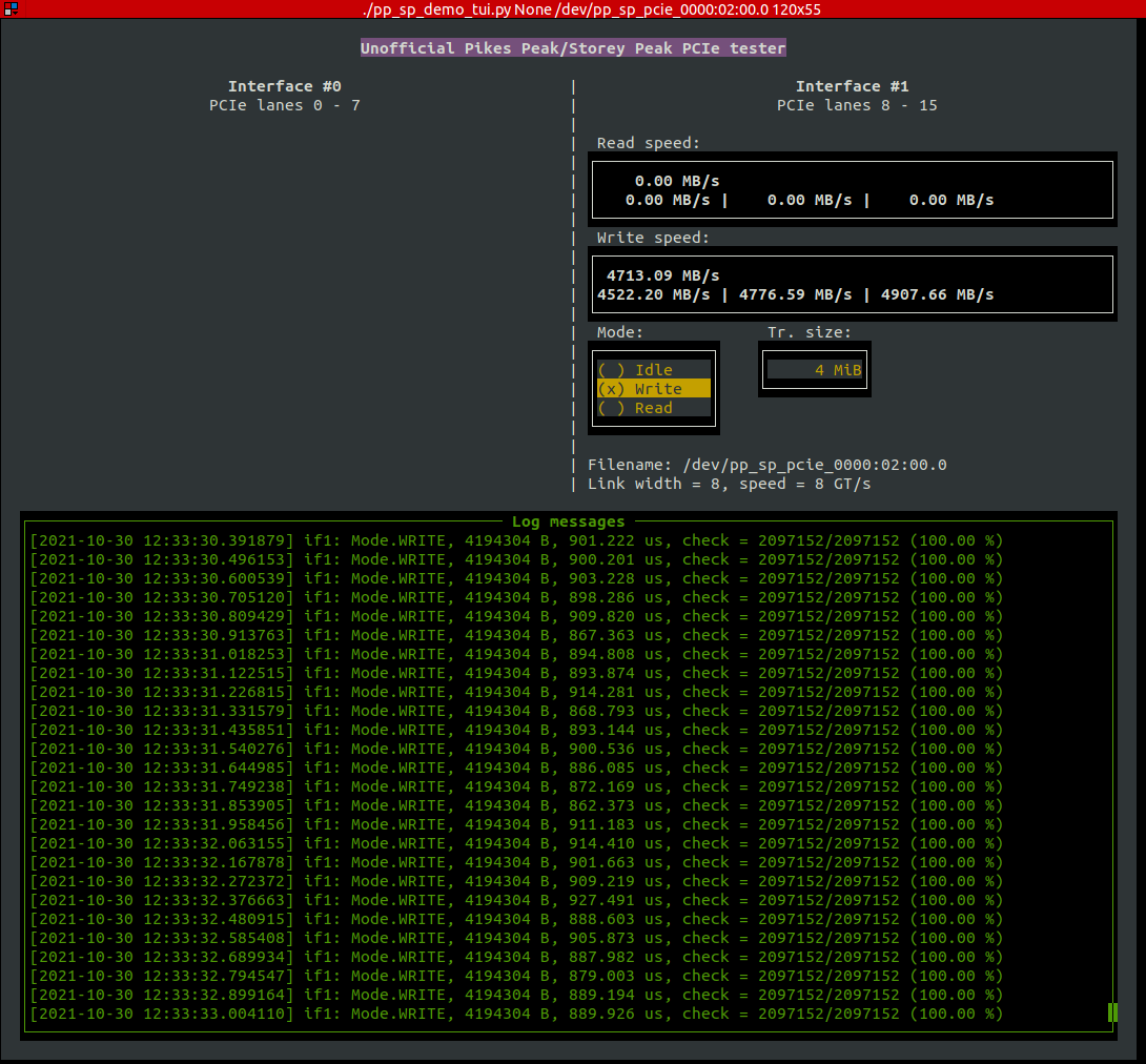 DMA write on Fujitsu MB, left interface